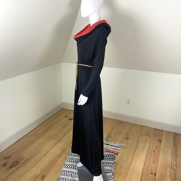 Vintage 70s Hooded Maxi Dress Caftan Cult Gown Cowl Neck M/L/XL Hood Boho Hippy - Picture 14 of 14